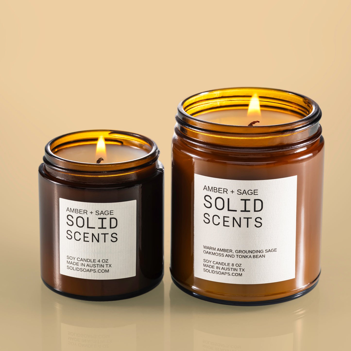 SolidScents Amber + Sage candles 4oz 8oz