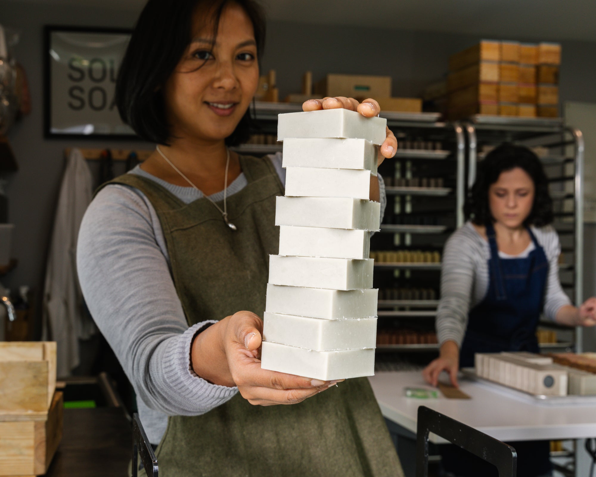 Solid Soaps stack in studio