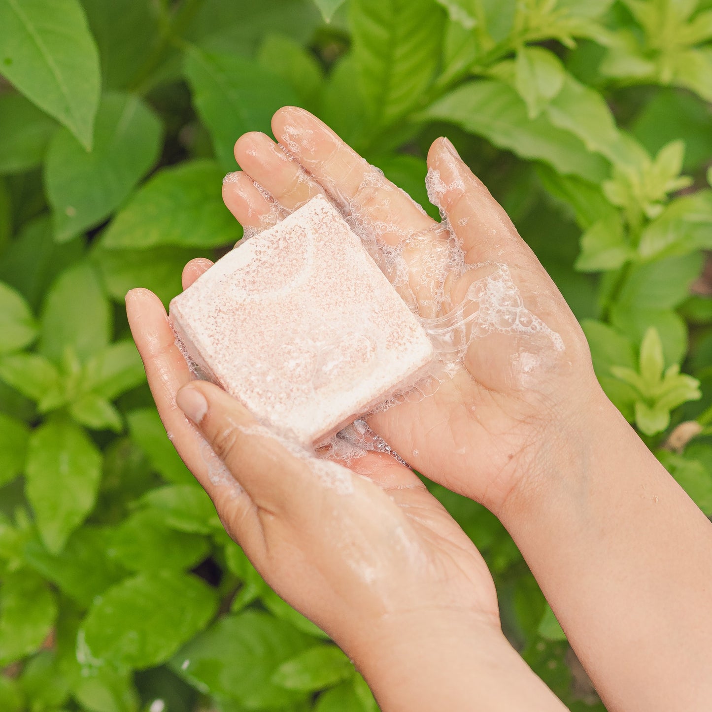 Radiant Rose Salt Scrub lather