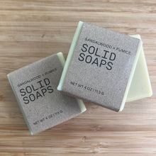 Load image into Gallery viewer, SANDALWOOD + PUMICE EXFOLIATING ARTISAN SOAP
