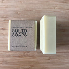 Load image into Gallery viewer, SANDALWOOD + PUMICE EXFOLIATING ARTISAN SOAP
