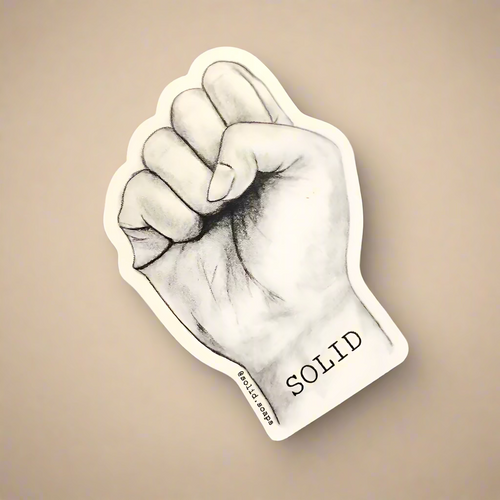 Solid Soaps sticker - fist drawing by Emlyn